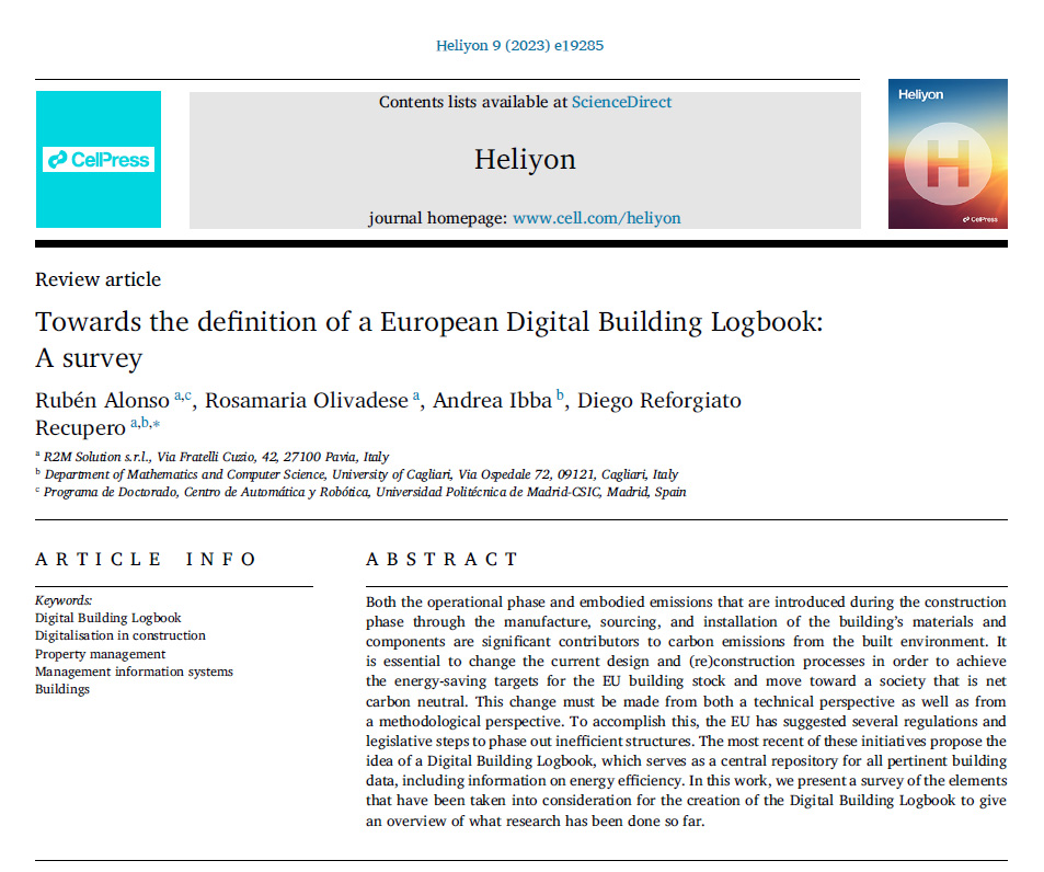 Article - Digital Building Logbook - R2M - Heliyon